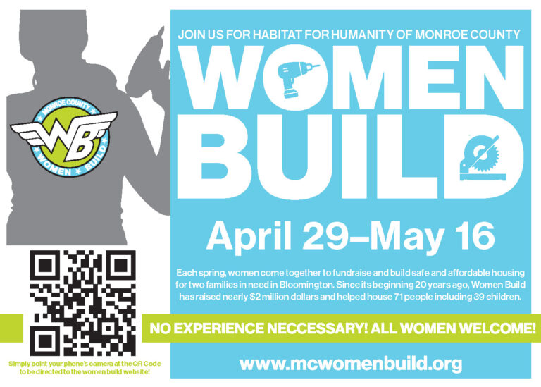 Habitat for Humanity of Monroe County Women Build in Monroe County is April 29-May 16